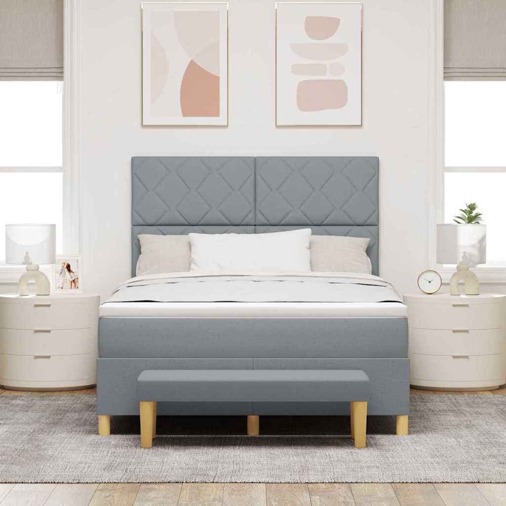 Letto a molle con materasso Grigio chiaro 160 x 200 cm Tessuto 3344387