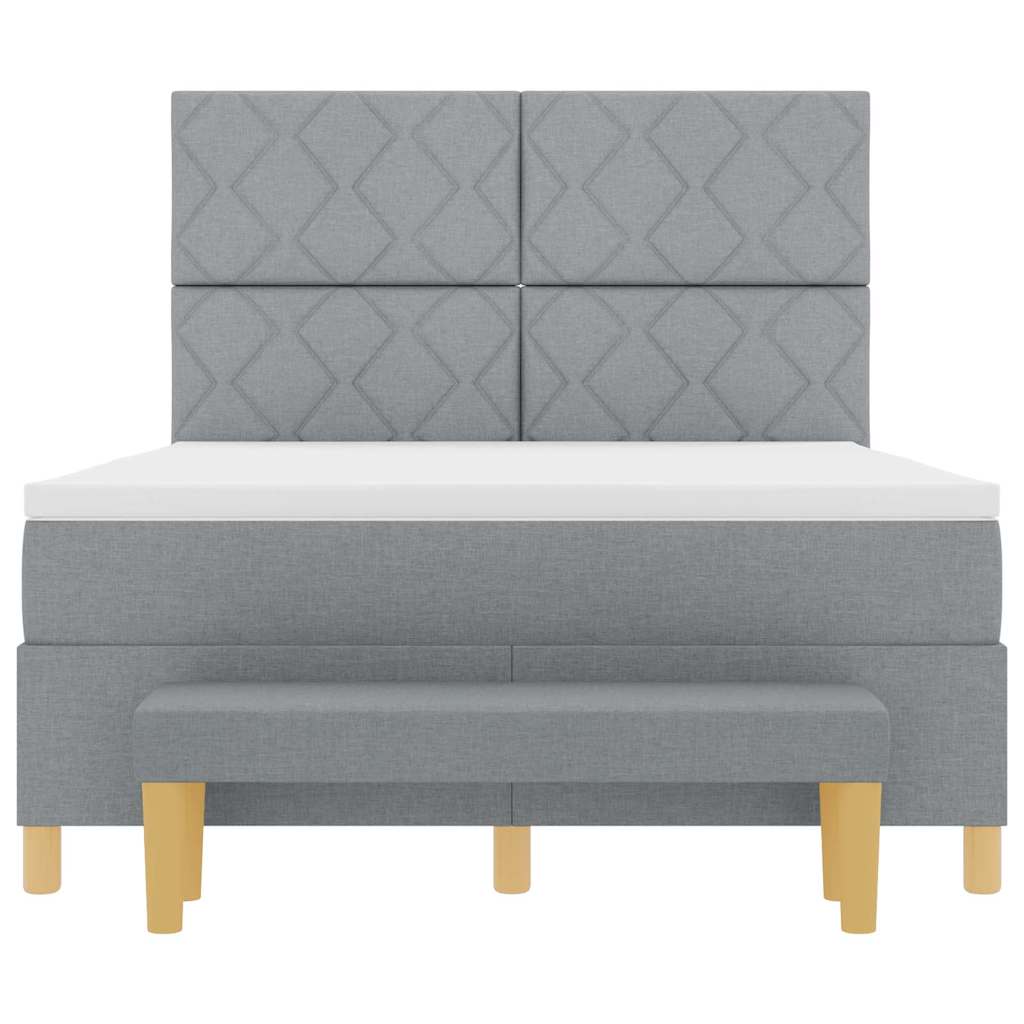 Letto a molle con materasso Grigio chiaro 160 x 200 cm Tessuto 3344387