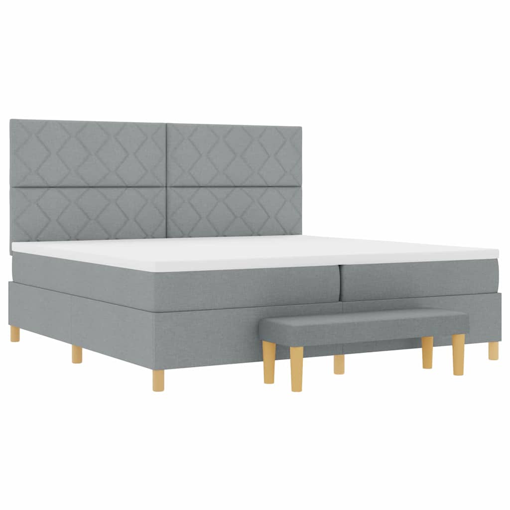 Letto a molle con materasso Grigio chiaro 200 x 200 cm Tessuto 3344401