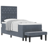Letto a molle con materasso Grigio scuro 80 x 200 cm Velluto 3344409