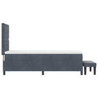 Letto a molle con materasso Grigio scuro 80 x 200 cm Velluto 3344409