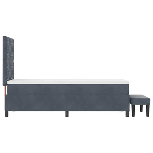 Letto a molle con materasso Grigio scuro 80 x 200 cm Velluto 3344409