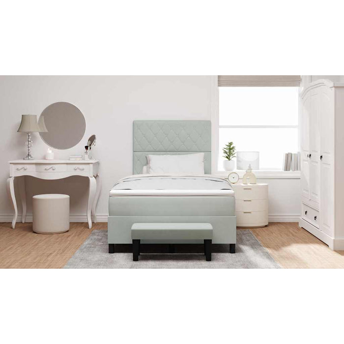 Letto a molle con materasso Grigio chiaro 120 x 190 cm Velluto 3344432