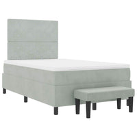 Letto a molle con materasso Grigio chiaro 120 x 190 cm Velluto 3344432
