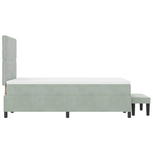 Letto a molle con materasso Grigio chiaro 120 x 190 cm Velluto 3344432