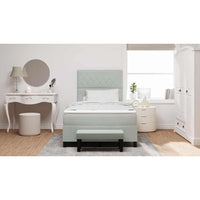 Letto a molle con materasso Grigio chiaro 120 x 200 cm Velluto 3344438