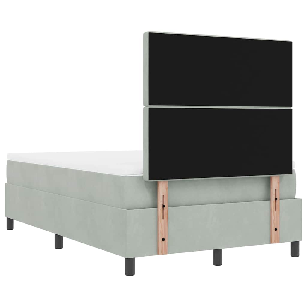 Letto a molle con materasso Grigio chiaro 120 x 200 cm Velluto 3344438