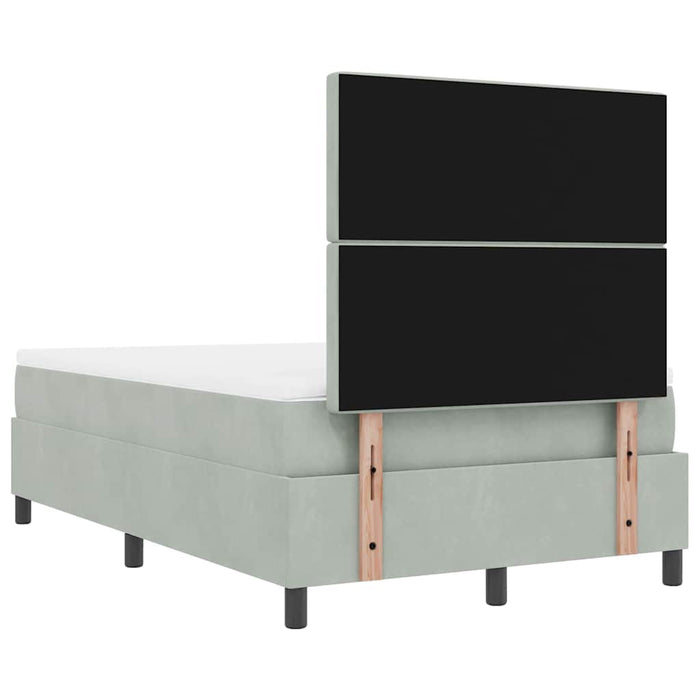 Letto a molle con materasso Grigio chiaro 120 x 200 cm Velluto 3344438