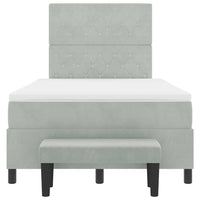 Letto a molle con materasso Grigio chiaro 120 x 200 cm Velluto 3344438