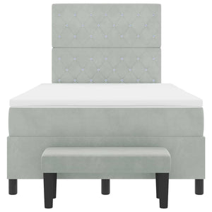 Letto a molle con materasso Grigio chiaro 120 x 200 cm Velluto 3344438