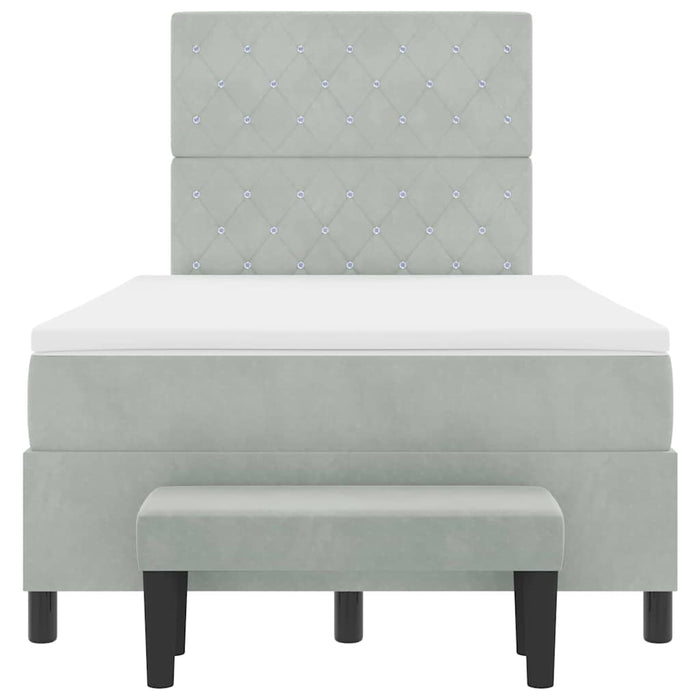 Letto a molle con materasso Grigio chiaro 120 x 200 cm Velluto 3344438