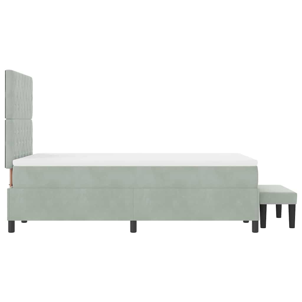 Letto a molle con materasso Grigio chiaro 120 x 200 cm Velluto 3344438