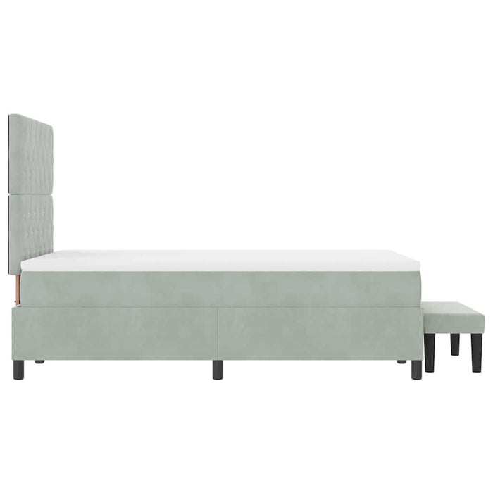 Letto a molle con materasso Grigio chiaro 120 x 200 cm Velluto 3344438