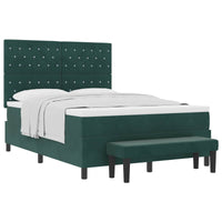 Letto a molle con materasso Verde Scuro 140 x 190 cm Velluto 3344447
