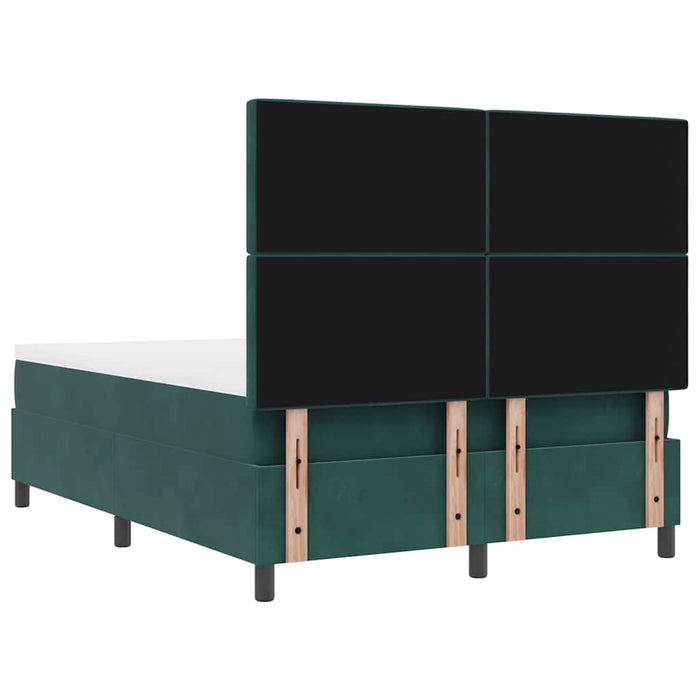 Letto a molle con materasso Verde Scuro 140 x 190 cm Velluto 3344447