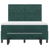 Letto a molle con materasso Verde Scuro 140 x 190 cm Velluto 3344447