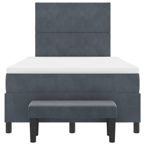 Letto a molle con materasso Grigio scuro 120 x 200 cm Velluto 3344571