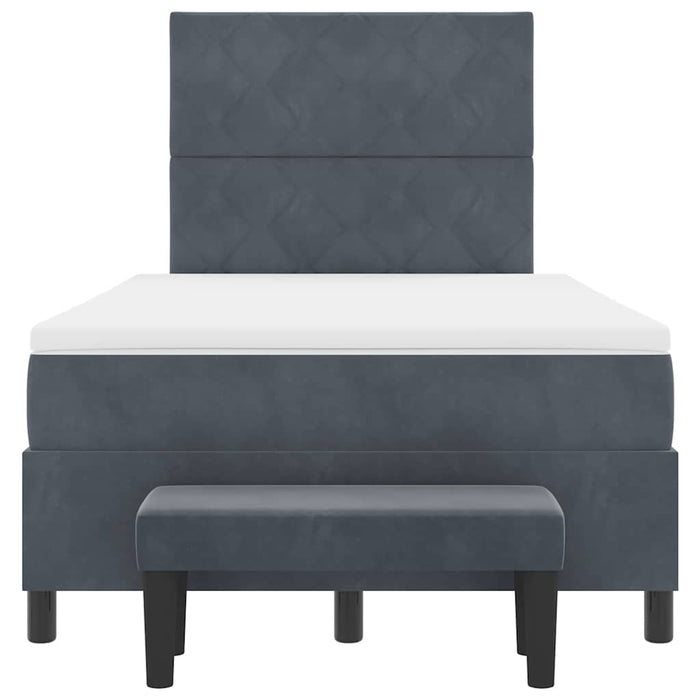 Letto a molle con materasso Grigio scuro 120 x 200 cm Velluto 3344571