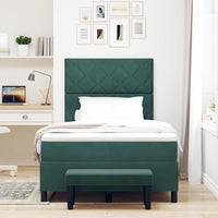 Letto a molle con materasso Verde scuro 120 x 200 cm Velluto 3344573