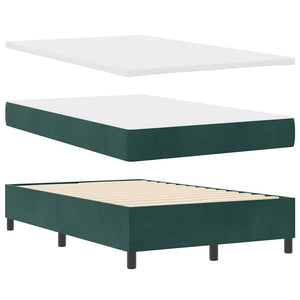 Letto a molle con materasso Verde scuro 120 x 200 cm Velluto 3344573