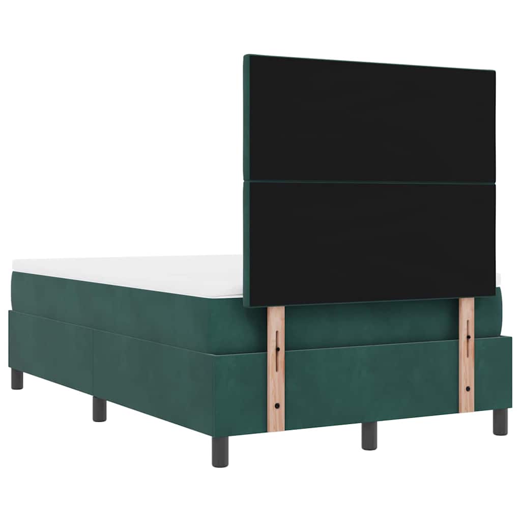 Letto a molle con materasso Verde scuro 120 x 200 cm Velluto 3344573