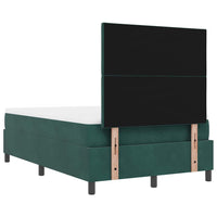 Letto a molle con materasso Verde scuro 120 x 200 cm Velluto 3344573