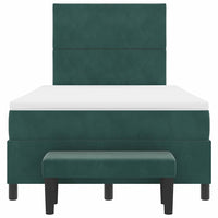 Letto a molle con materasso Verde scuro 120 x 200 cm Velluto 3344573