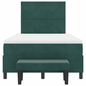 Letto a molle con materasso Verde scuro 120 x 200 cm Velluto 3344573