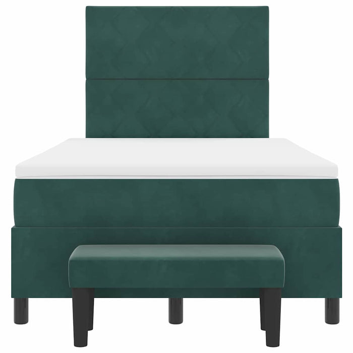 Letto a molle con materasso Verde scuro 120 x 200 cm Velluto 3344573