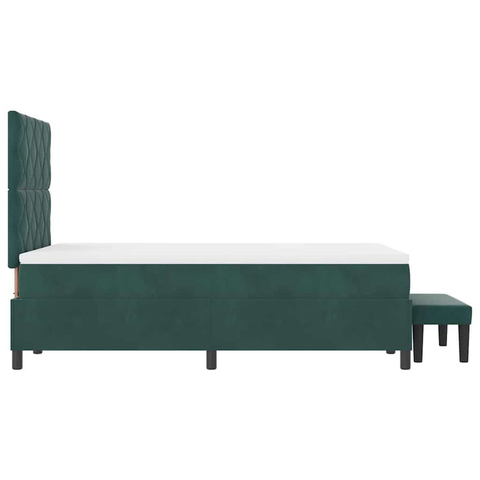 Letto a molle con materasso Verde scuro 120 x 200 cm Velluto 3344573