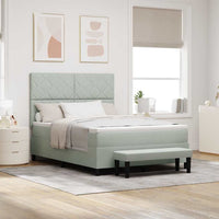 Letto a molle con materasso Grigio chiaro 140 x 190 cm Velluto 3344576