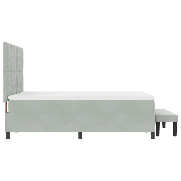 Letto a molle con materasso Grigio chiaro 140 x 200 cm Velluto 3344582