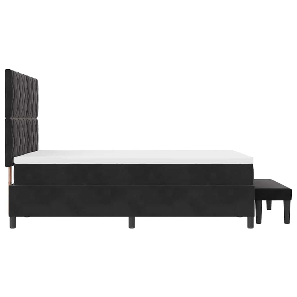 Letto a molle con materasso Nero 140 x 200 cm Velluto 3344584