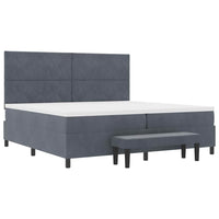 Letto a molle con materasso Grigio scuro 200 x 200 cm Velluto 3344601