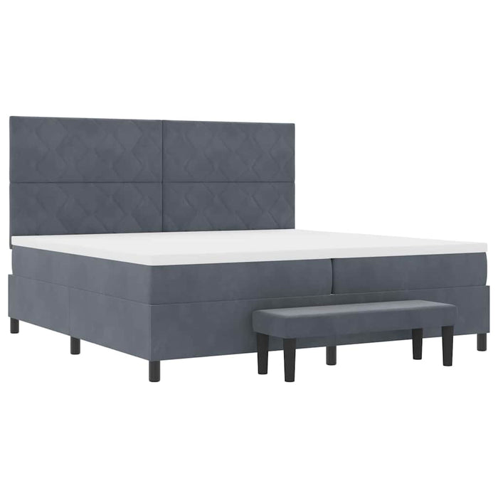 Letto a molle con materasso Grigio scuro 200 x 200 cm Velluto 3344601