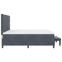 Letto a molle con materasso Grigio scuro 200 x 200 cm Velluto 3344601