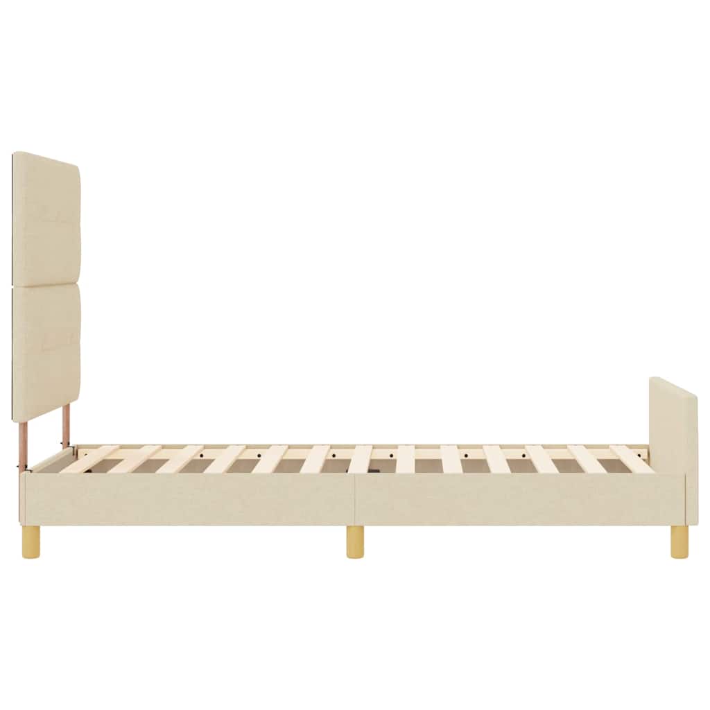 Struttura del letto con testiera Crema 90 x 190 cm Tessuto 3344695