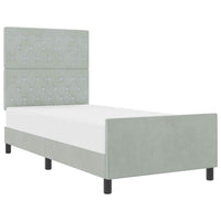 Letto a molle con testiera Grigio chiaro 90 x 190 cm Velluto 3344843
