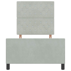 Letto a molle con testiera Grigio chiaro 90 x 190 cm Velluto 3344843