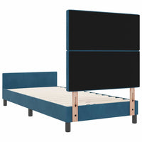Letto a molle con testiera-Rete con Testiera Blu Scuro 100 x 200 cm Velluto