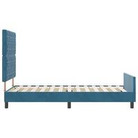 Letto a molle con testiera-Rete con Testiera Blu Scuro 100 x 200 cm Velluto