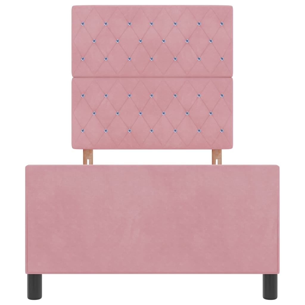 Struttura del letto con testiera Rosa 100 x 200 cm Velluto 3344860
