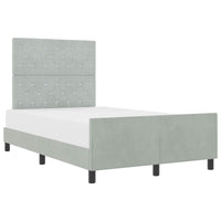 Letto a molle con testiera-Rete con Testiera Grigio chiaro 120 x 200 cm Velluto 573620