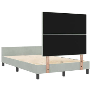 Letto a molle con testiera-Rete con Testiera Grigio chiaro 120 x 200 cm Velluto 573620