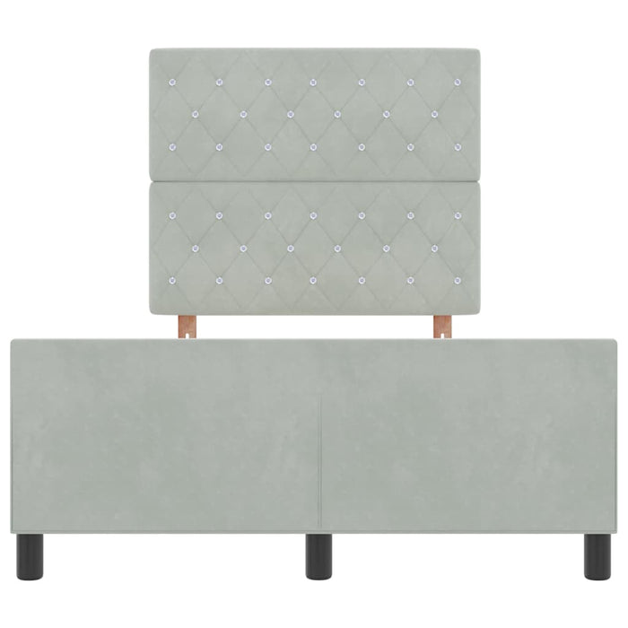 Letto a molle con testiera-Rete con Testiera Grigio chiaro 120 x 200 cm Velluto 573620