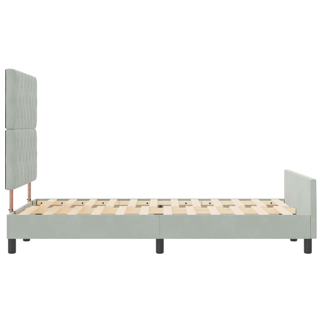 Letto a molle con testiera-Rete con Testiera Grigio chiaro 120 x 200 cm Velluto 573620