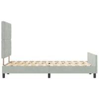 Letto a molle con testiera-Rete con Testiera Grigio chiaro 120 x 200 cm Velluto 573620