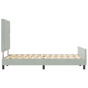 Letto a molle con testiera-Rete con Testiera Grigio chiaro 120 x 200 cm Velluto 573620