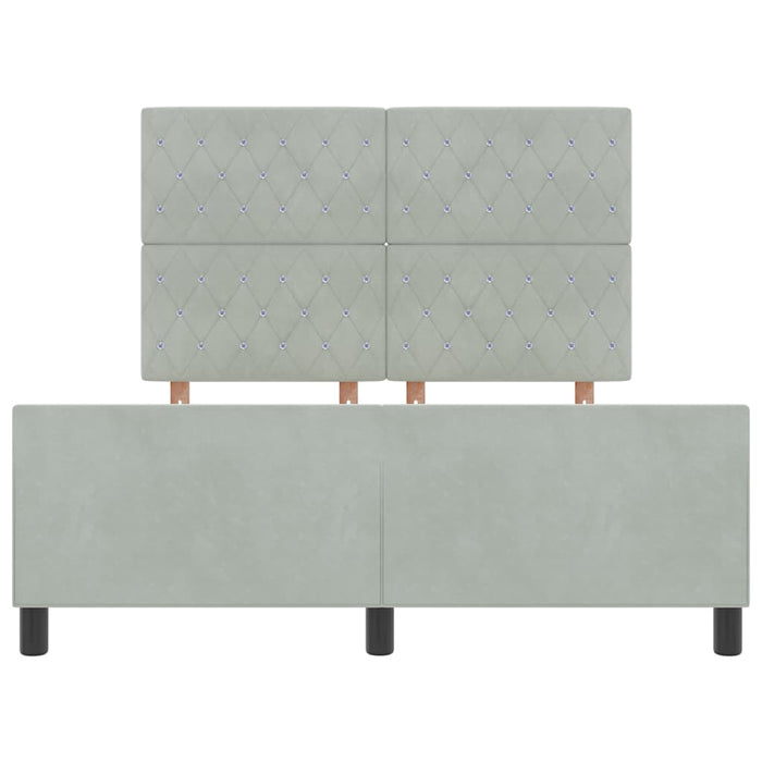 Letto a molle con testiera-Rete con Testiera Grigio chiaro 140 x 200 cm Velluto 971645