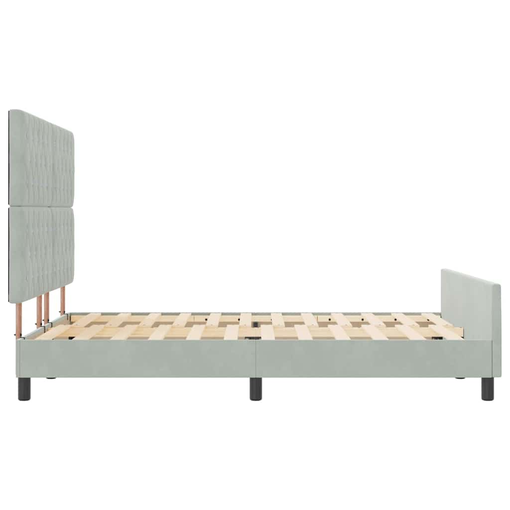 Letto a molle con testiera-Rete con Testiera Grigio chiaro 140 x 200 cm Velluto 971645